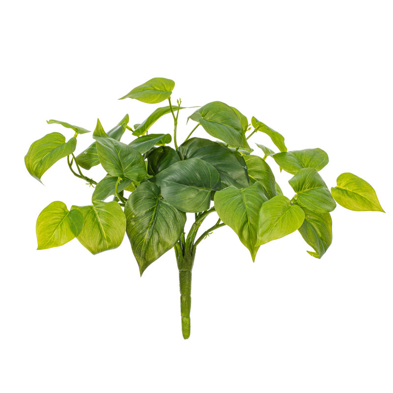 14" Green Artificial Pothos Bush, 2 Per Bag