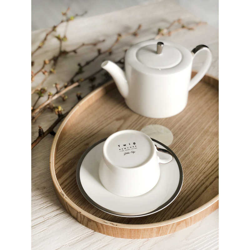 Platinum Edge China Teapot