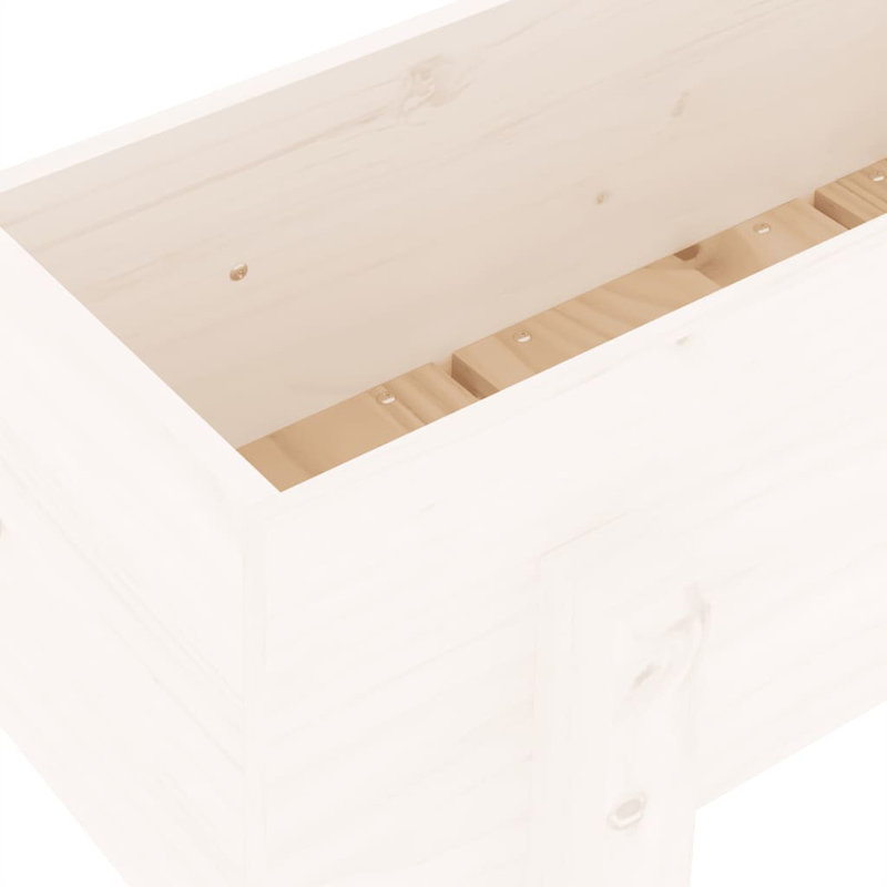 Meenakshi Wood Raised Garden Bed, Pine, 38cm H x 101cm W x 30cm D, White