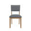 Set Of 2 Blue Fabric Upholstered Dining Chairs, Brown