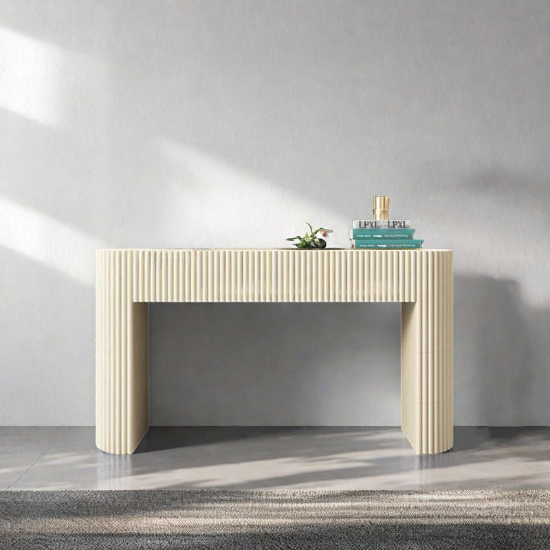 Console moderne minimaliste, H 35,43 po x l 62,99 po x P 15,75 po, Kaki