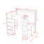 Lit mezzanine double en bois avec tablettes et bureau-1853935551