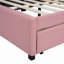 Full size upholstered daybed with 2 storage drawers sofa bed frame no box spring needed, linen fabric-1647865267