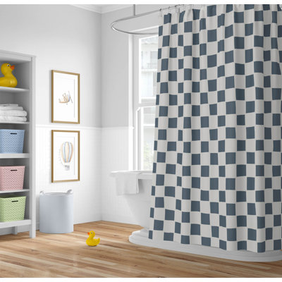 Checkered Ultra-Thin Lightweight Shower Curtain