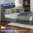 Full Size Bed Frame with Headboard and 2 Storage Drawers, Upholstered Bed Built-In LED Lights and Charging Station-1722278760
