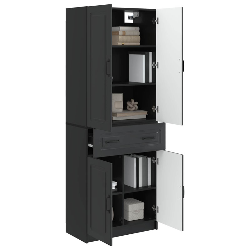4 -Door 4 Storage Cabinet, Black