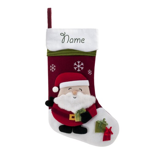 The Holiday Aisle® Santa Claus Snowcap with Custom Name Stocking ...