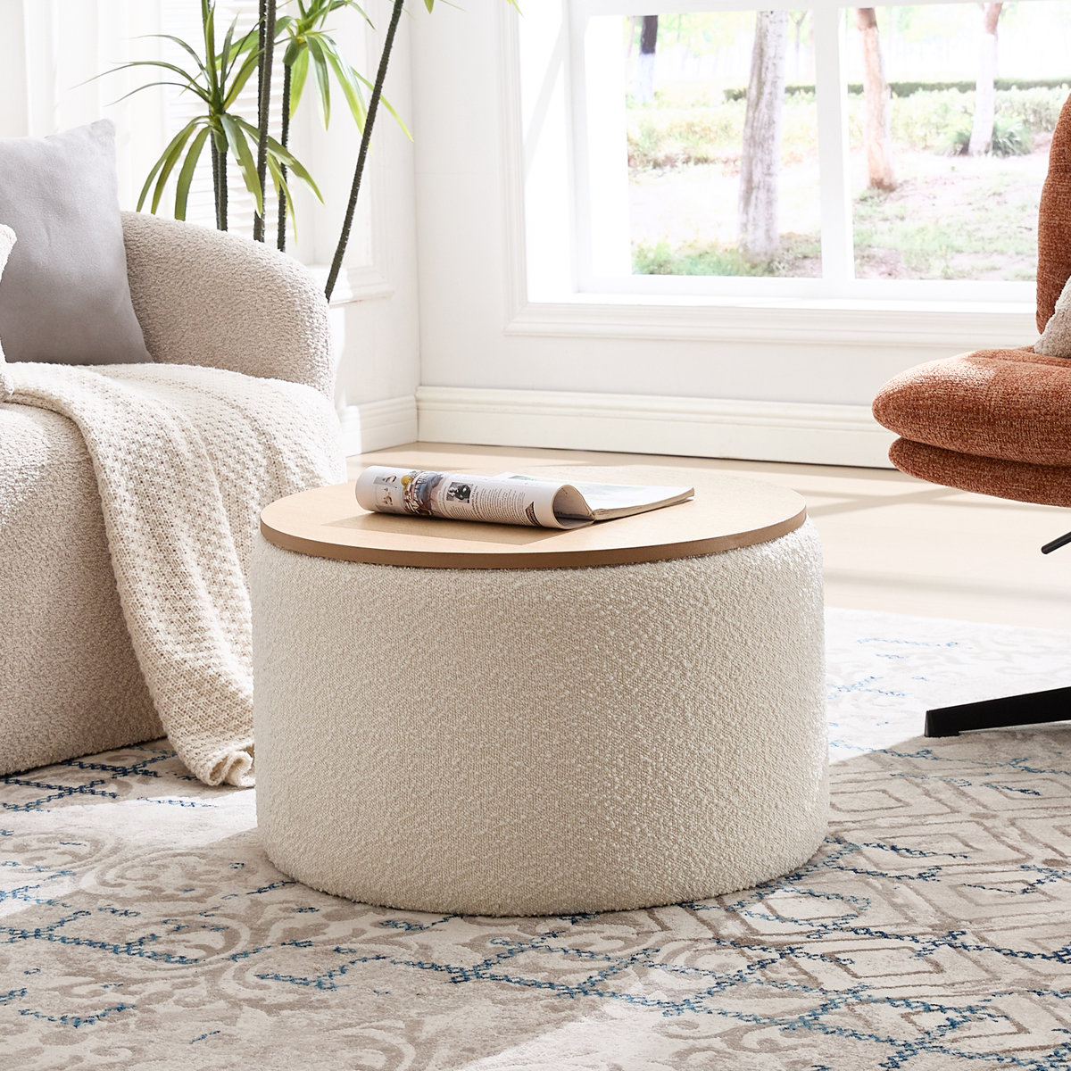 Darasimi 23.6" Wide Round Storage Ottoman