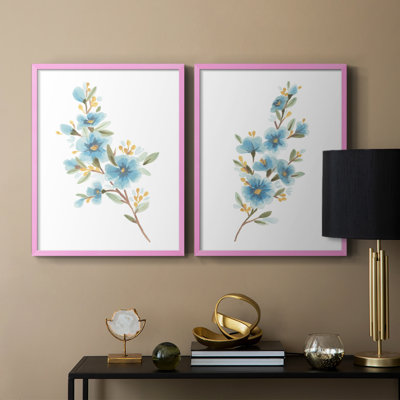Reproduction encadrée Wildflower Sprig I-Premium - prête à être accrochée - aucun clou requis - aucun clou requis