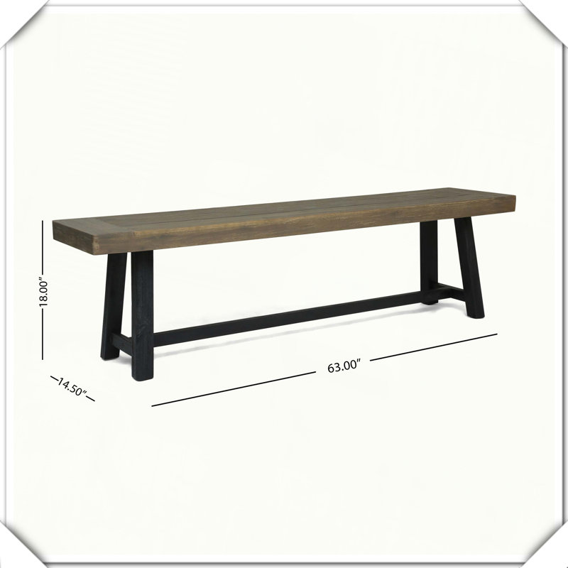 Banc d'extérieur en bois d'acacia au fini sablé gris pratique, élégant, fonctionnel et compact
