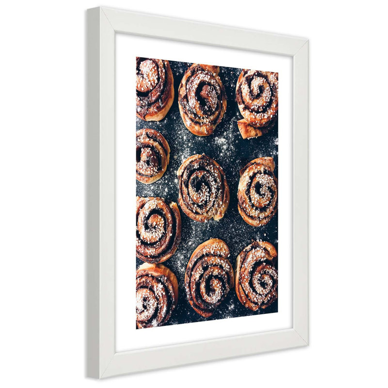 Biscuits And Sweets - Single Picture Frame Print, 90cm H x 60cm W, White