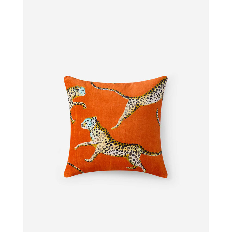 Square Pillow Cover & Insert, Koi Leaping Small Leopard
