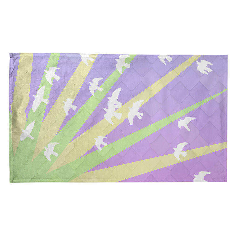 Tea Towel Kitchen Towel, Cotton Twill, Green/Purple