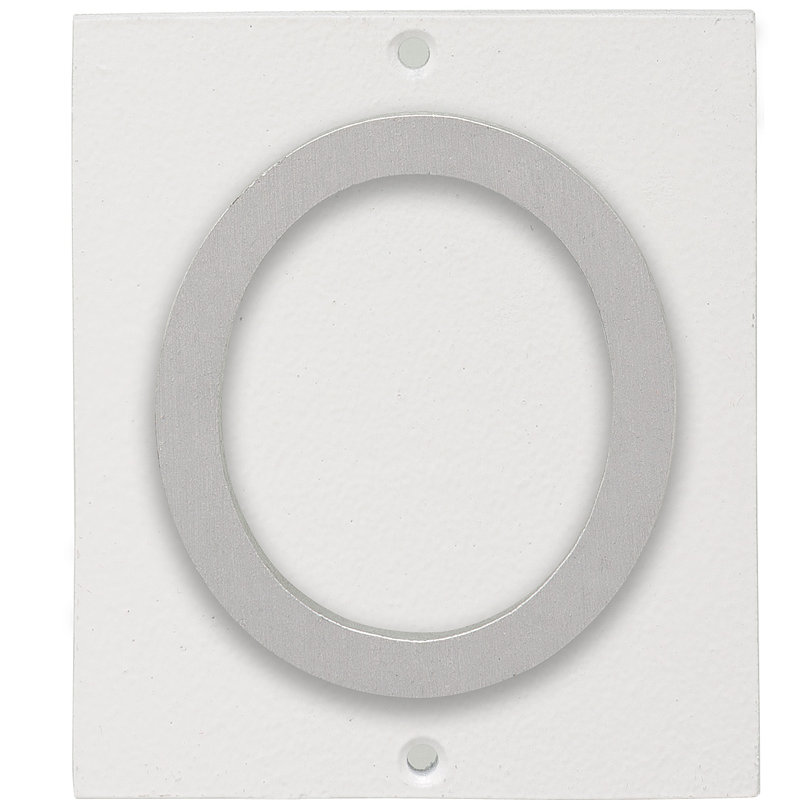 Plaque d’adresse murale sur 1 ligne flottante, Blanc, Aluminium brossé, Oui