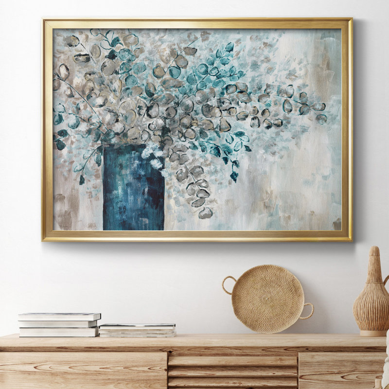 Eucalyptus - Peinture encadrée, Toile avec cadre doré, H 30,5 po x l 42,5 po x P 1,5 po