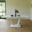 62,99-78,74 po, table de salle à manger blanche et grise, table de salle à manger en panneau de fibres à densité moyenne et table de salle à manger extensible de style industriel moderne avec pieds en forme de U, convient à la maison et au bureau