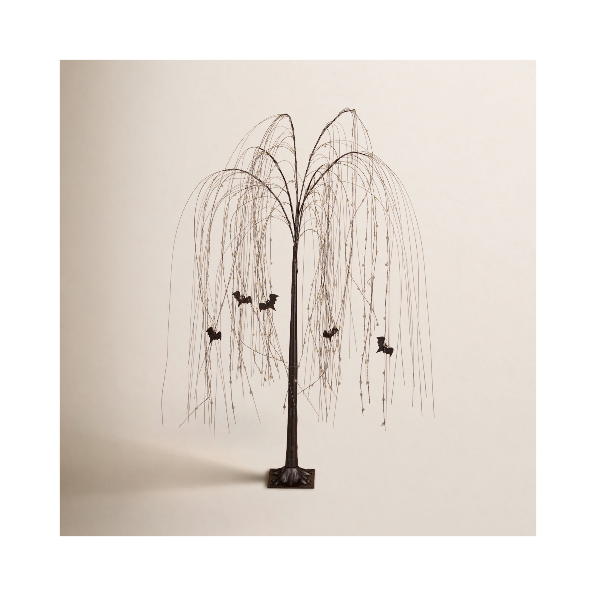 5 Foot Electric Black Willow Tree With Bats And Dual Color Lights