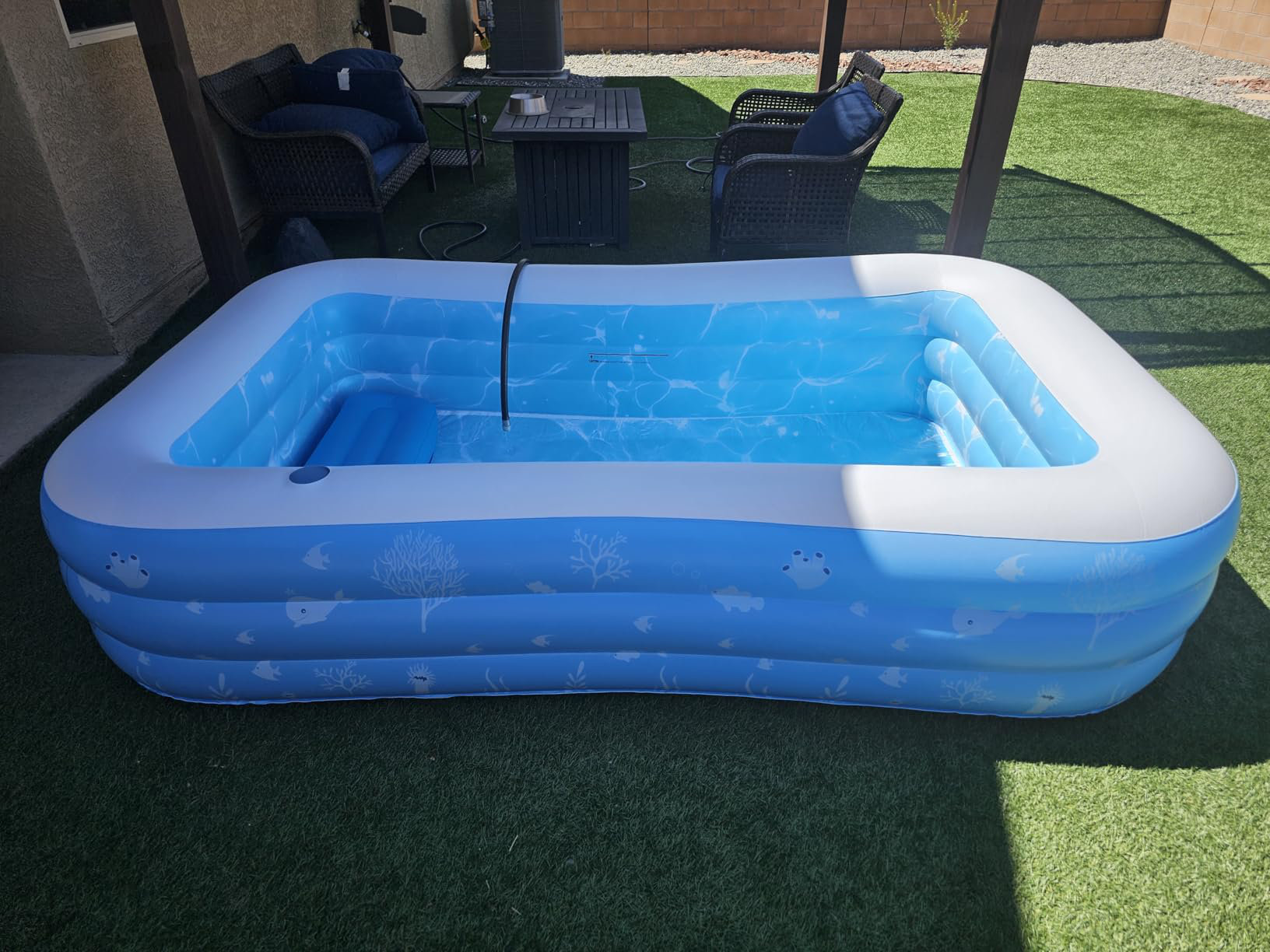 allthebeans4less Inflatable Pool With Seat And Pool Lights, Durable ...