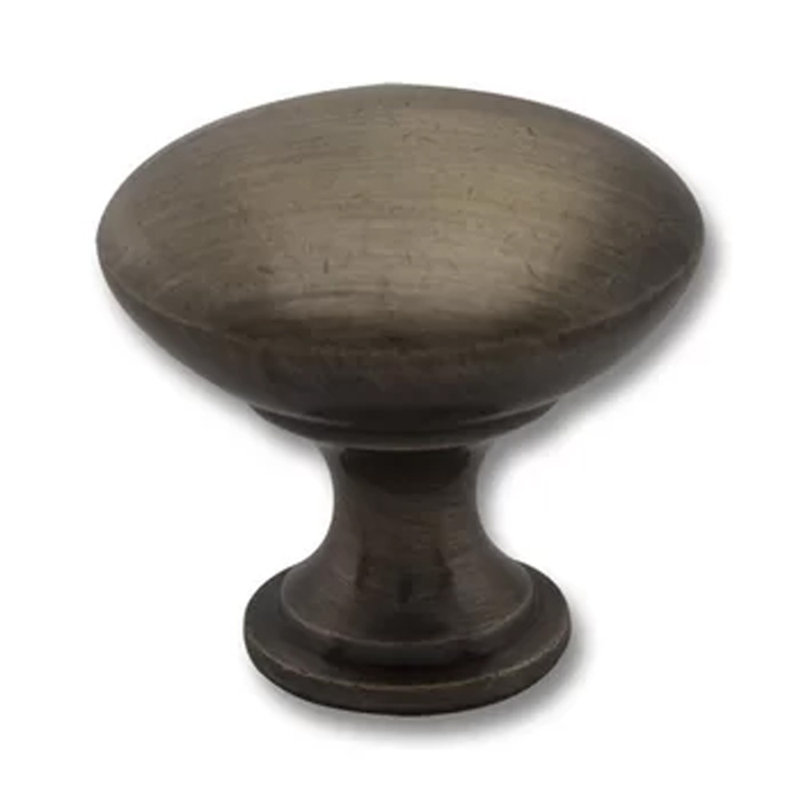1 1/4" Diameter Mushroom Knob, Antique Brass