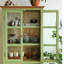 Vitrines vertes en bois manufacturé