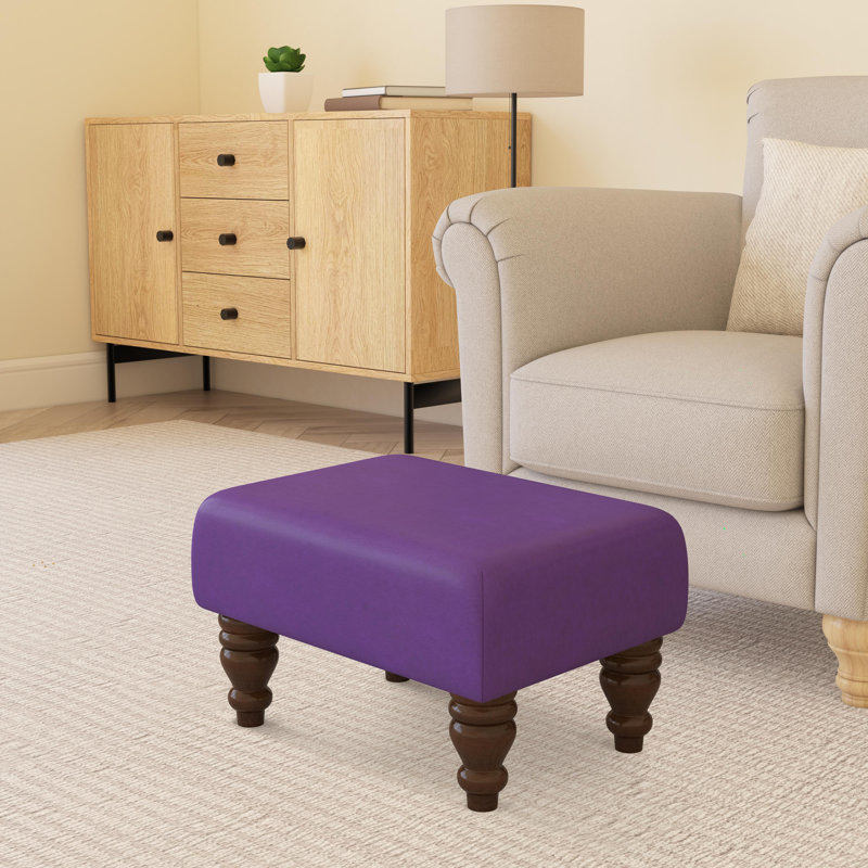 Acierno Natural Wood Turned Leg - Faux Leather, Blackcurrant Purple, Brown