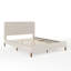 Lit plateforme tapissier avec tête de lit passepoilée Martha Stewart Britta-97967477-97967474