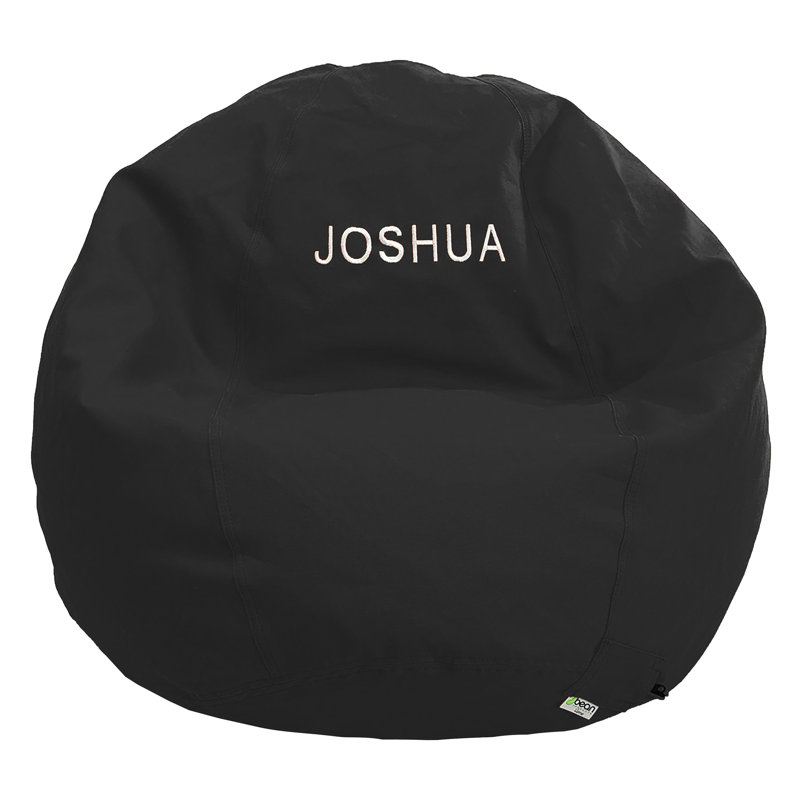 Fauteuil à billes monogramme en coton | Rempli de billes de polystyrène et de mousse CertiPUR | Parfait pour les adolescents et les adultes