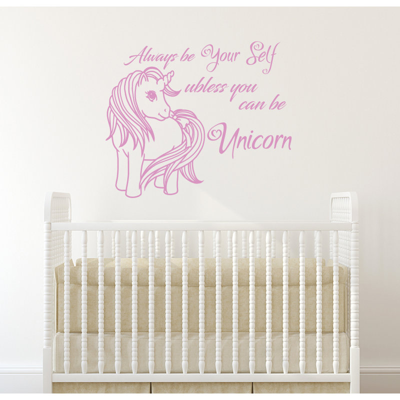 Décalcomanie murale chambre de bébé licorne, Lilas