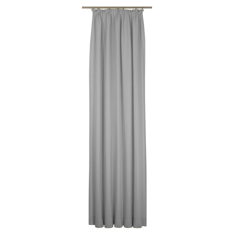 Pearce Synthetic Room Pencil Pleat Curtain, single Panel, opaque, 132cm Width x 255cm Drop, Grey/Brown/Blue