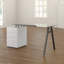 Brabham Curved Glass Top Metal Base Computer Desk