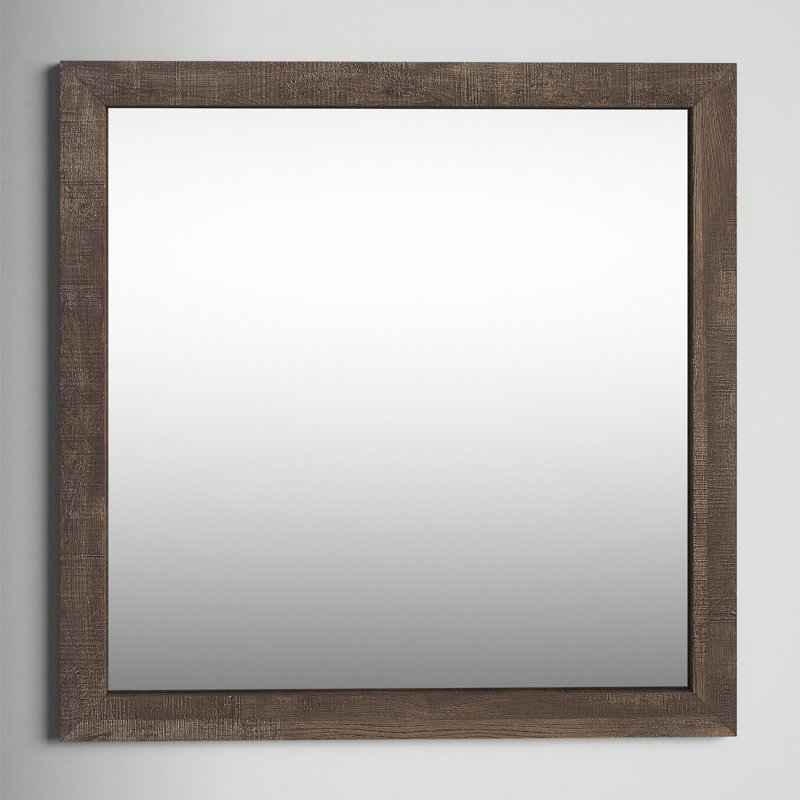 Ashilee Engineered Wood Square Dresser Mirror, Brown