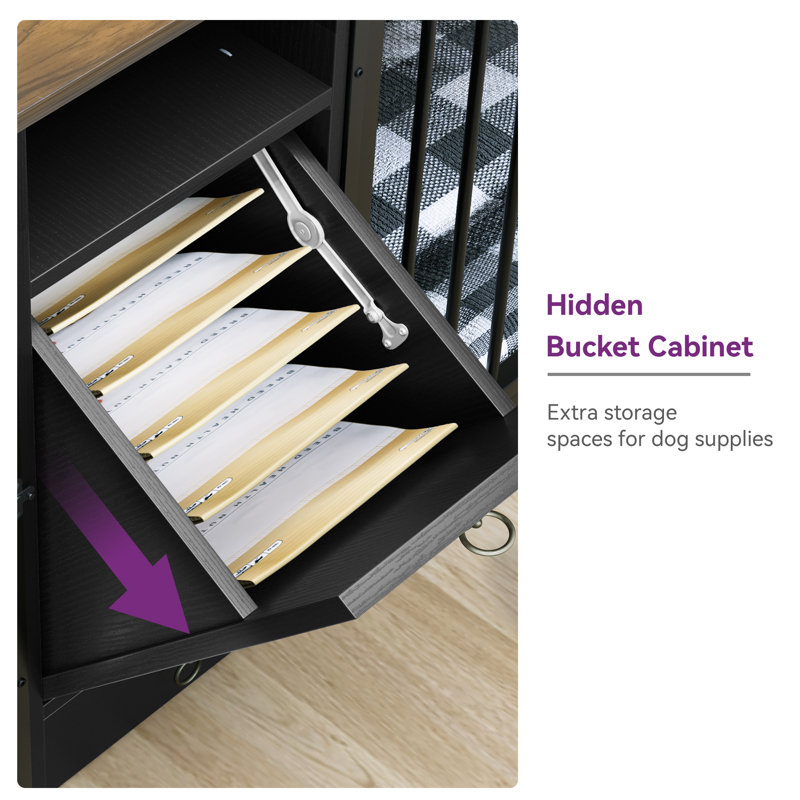 Caisse en bois pour animaux 2 en 1 Eckhold, Noir