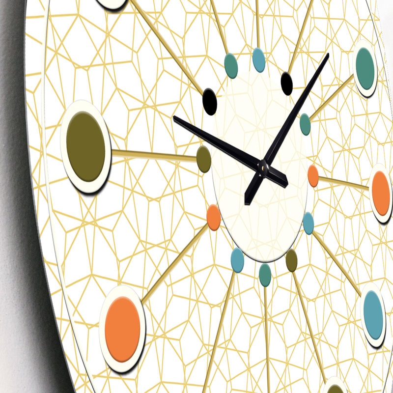 Horloge murale abstraite géométrique Mid-Century, Petit