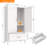 60" H Steel Garage Storage Cabinet with Drawer and Hanging Rod, Bright White-1377484592-1377484595