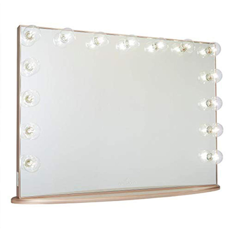 Hollywood Glow Pro Vanity Mirror with Lights and USB Ports Tabletop Wallmount Lighted Makeup Mirror, Rose Gold