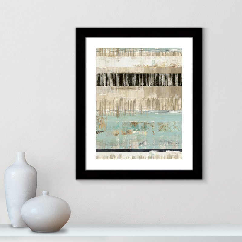 Celadon Dreams - Art encadré autoportant par Tom Reeves, Encadrement avec passe-partout noir, H 43 po x l 32 po x P 1,25 po
