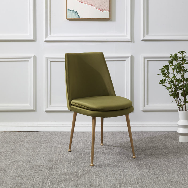 Chaise d'appoint en velours Siena, Vert olive