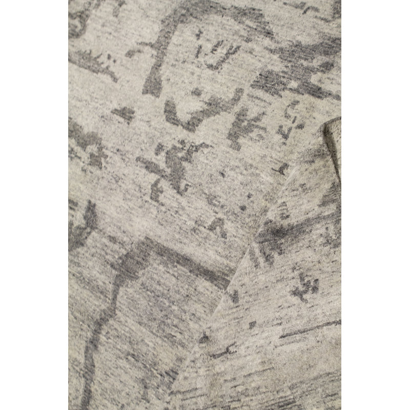 Hand-Knotted High-Quality Silver and Beige Area Rug
