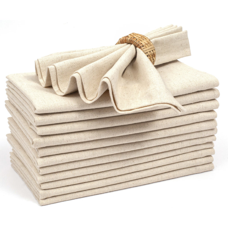 Linen Flax Cotton Cloth Dinner Napkins (18x18)
