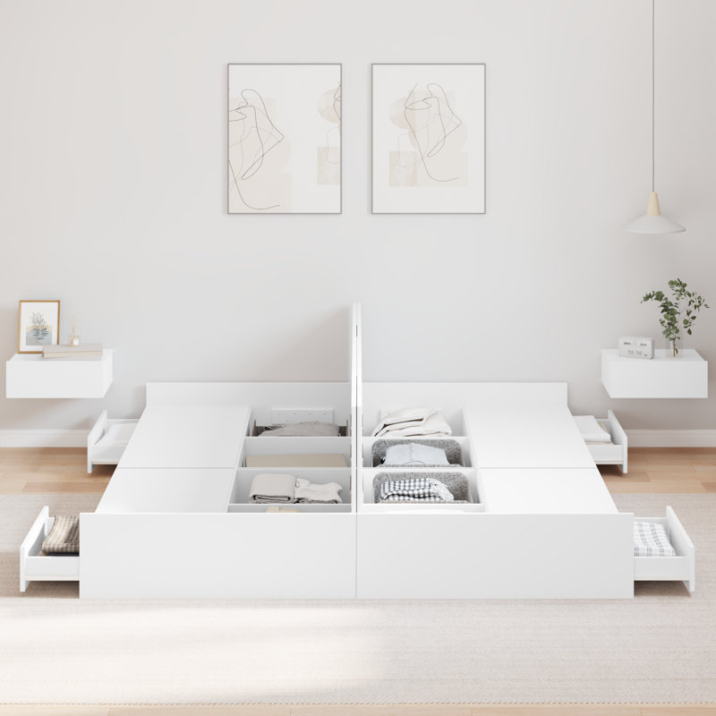 Bed, 200 x 200cm, White