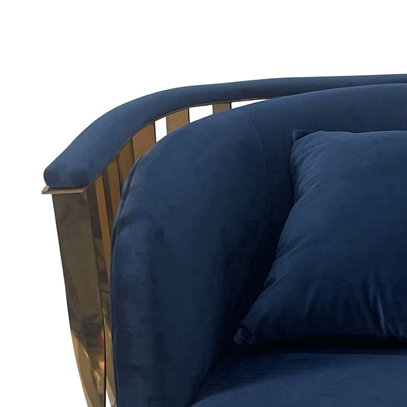 Fauteuil d'appoint moderne, Velours bleu marine