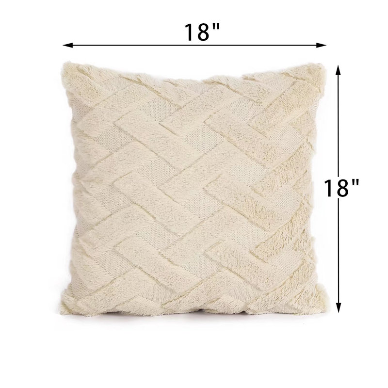 Collantes 18'' Throw Pillow Cover, Beige
