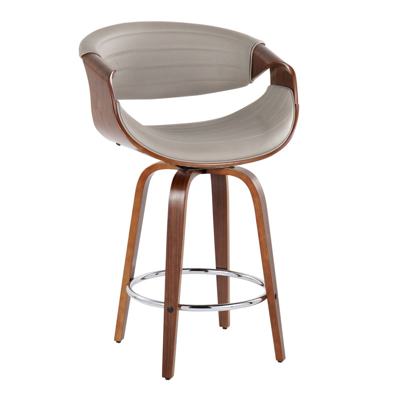 Contemporary Counter Stool, Brun / Argenté, Gris