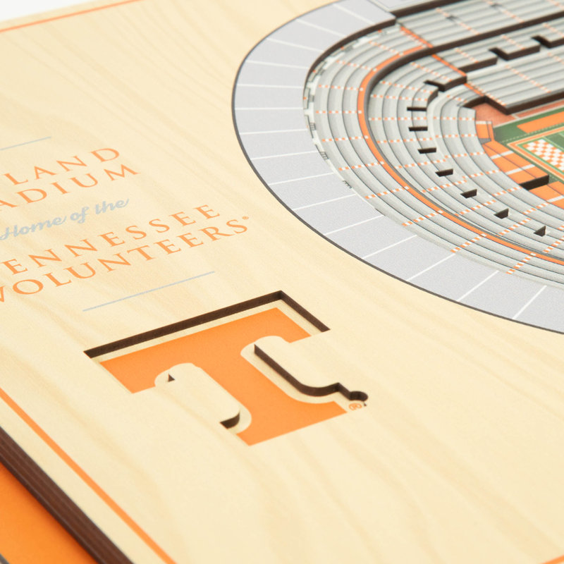 Tennessee Volunteers 3D Stadium Wall Art in Team Colors