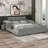 Ilyne Full Size Upholstered Bed, Mother & Child Bed with Bedside Desk and Little Round Stool-1789566889