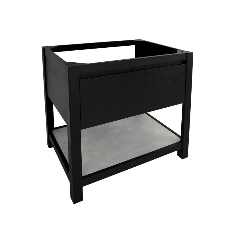 Base de meuble-lavabo simple 30 po Solace seulement, Chêne minuit / frêne