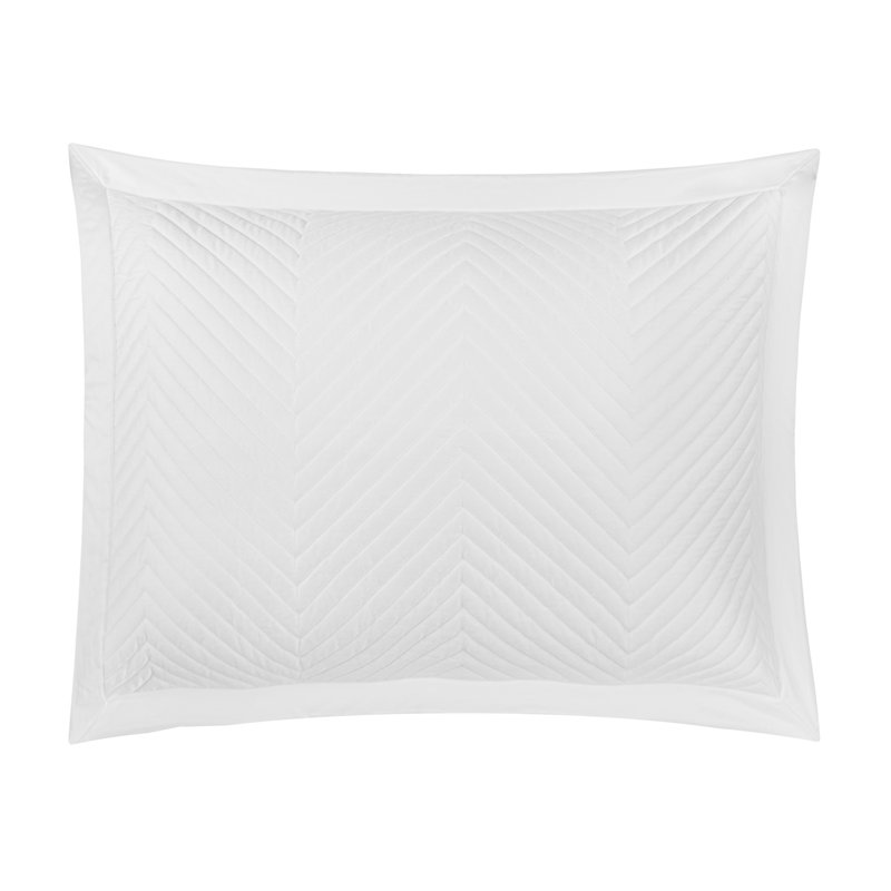 Eloise 100% Cotton Quilted Sham, White, King Quilted Sham