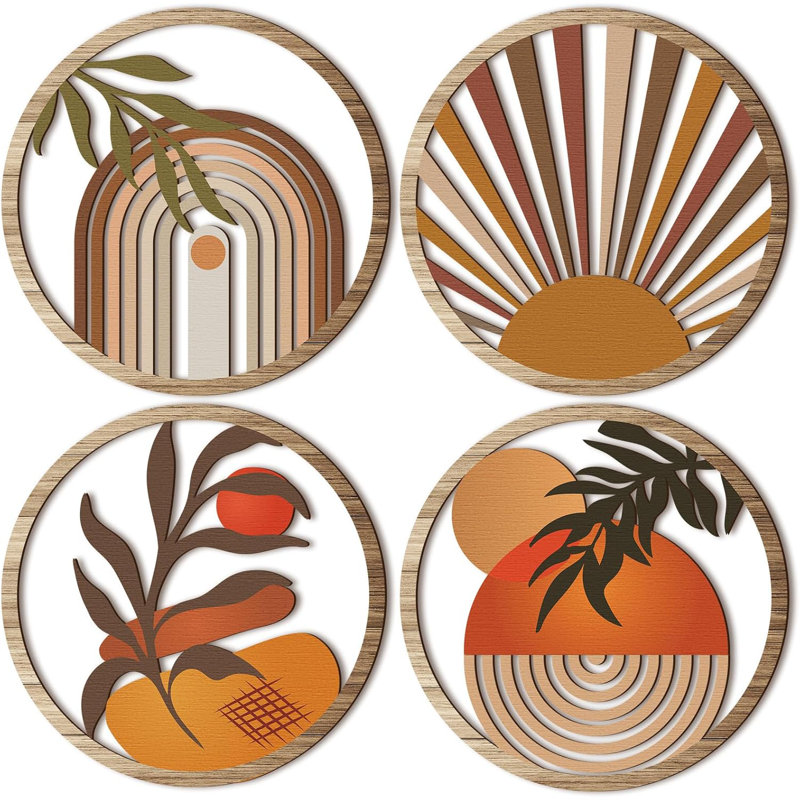 Ensemble de 4 décorations murales Boho