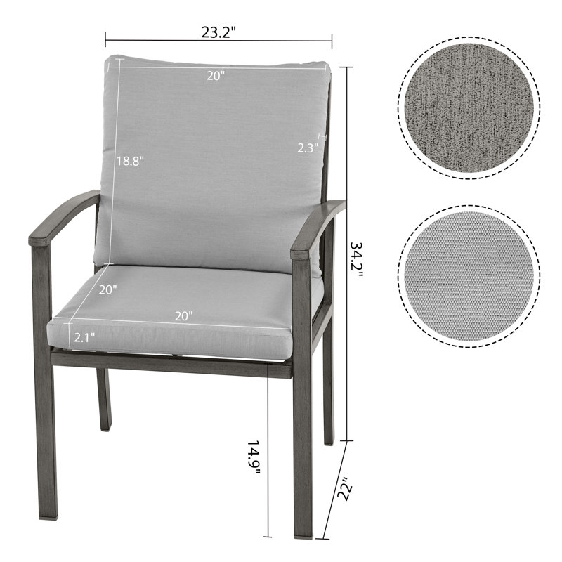 Chaise de patio avec coussin Jeitt