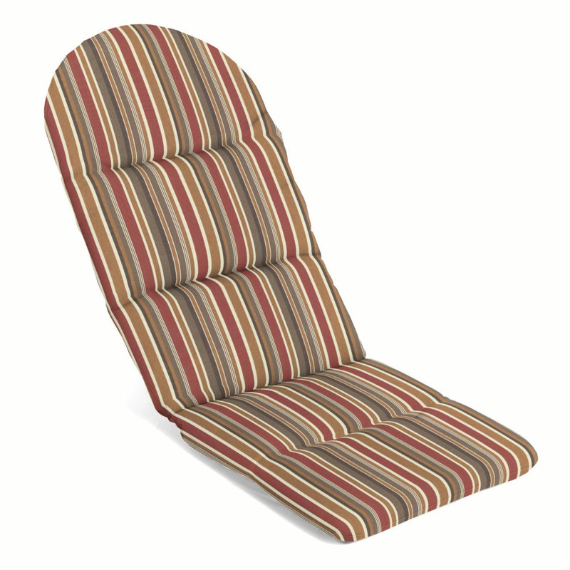 Casual Cushion Outdoor Adirondack Chair Cushion, Striped Sunbrella Fade-Resistant for Adirondack Lawn & Patio Chairs, 20.5"W x 18"D, 2" thick; Back 20.5"W x 31"H, 2" thick, Reversible, Brannon Redwood